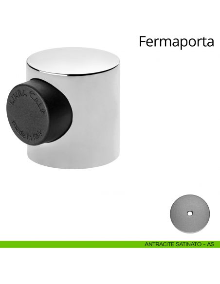 Fermaporta magnetico tondo Linea Calì antracite satinato