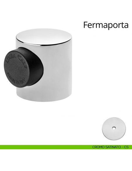 Fermaporta magnetico tondo Linea Calì cromo satinato