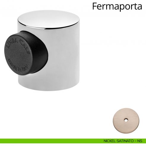 Fermaporta magnetico tondo Linea Calì nichel satinato