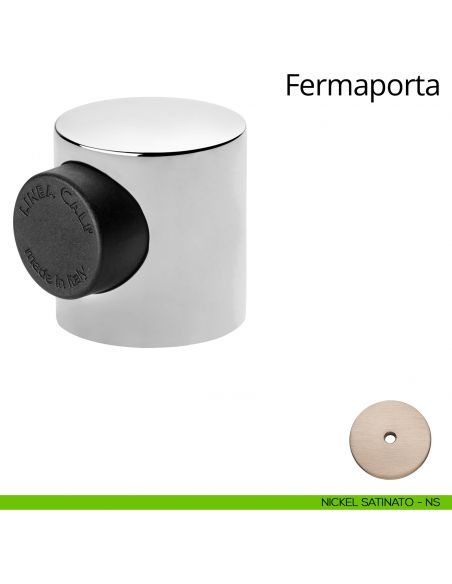 Fermaporta magnetico tondo Linea Calì nichel satinato