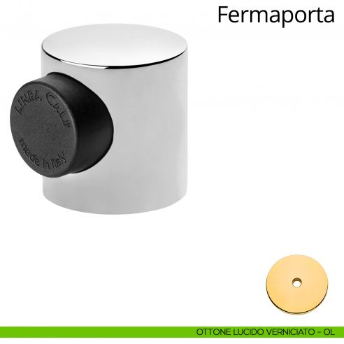Fermaporta magnetico tondo Linea Calì ottone lucido verniciato