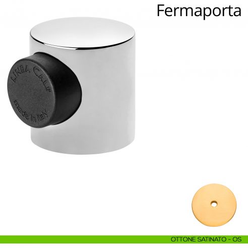Fermaporta magnetico tondo Linea Calì ottone satinato