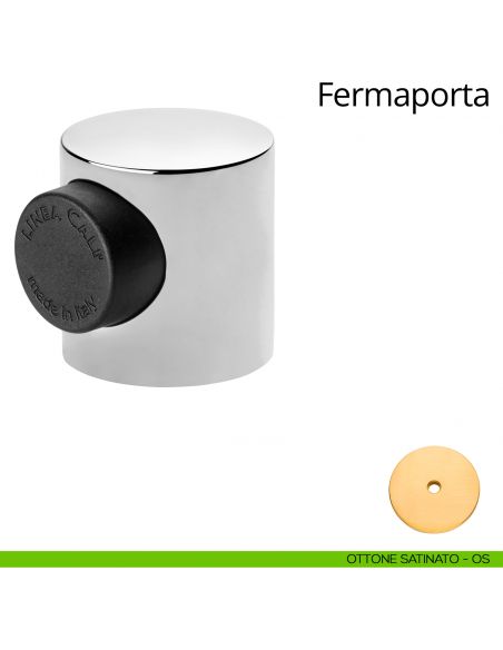Fermaporta magnetico tondo Linea Calì ottone satinato