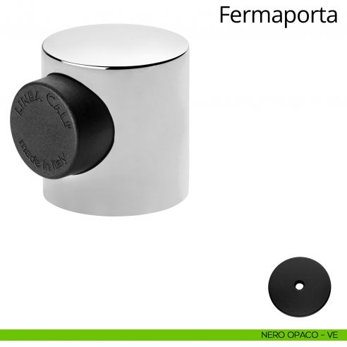 Fermaporta magnetico tondo Linea Calì  nero opaco