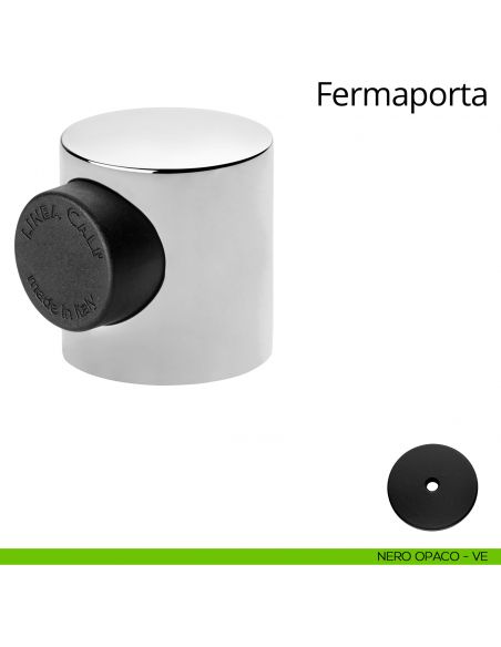 Fermaporta magnetico tondo Linea Calì  nero opaco