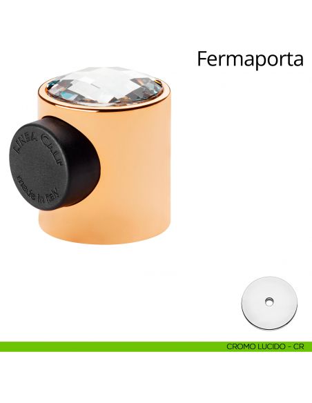 Fermaporta magnetico con Swarovski tondo Linea Calì cromo lucido