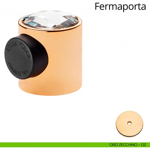 Fermaporta magnetico con Swarovski tondo Linea Calì oro zecchino