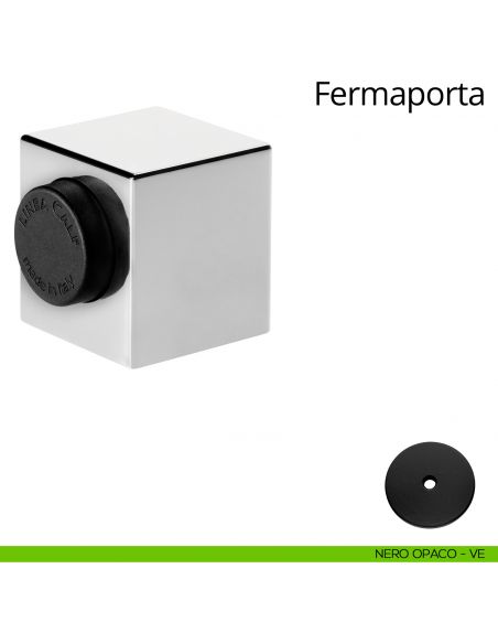 Fermaporta magnetico quadro Linea Calì nero opaco
