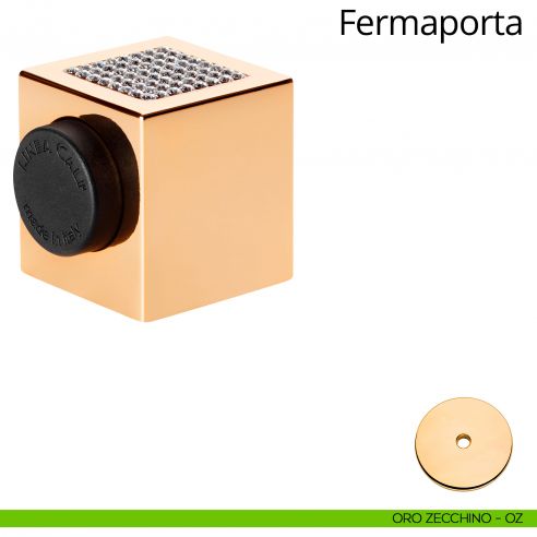Fermaporta magnetico con Swarovski quadro Linea Calì oro zecchino