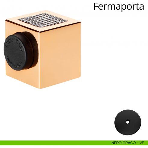 Fermaporta magnetico con Swarovski quadro Linea Calì nero opaco