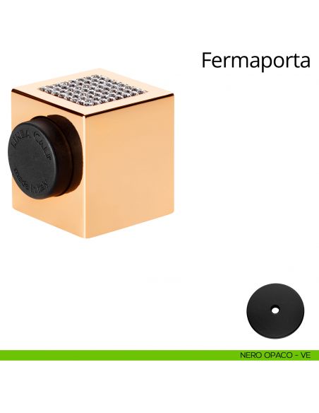 Fermaporta magnetico con Swarovski quadro Linea Calì nero opaco