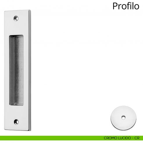 Maniglia ad incasso rettangolare per porta scorrevole Profilo Linea Calì