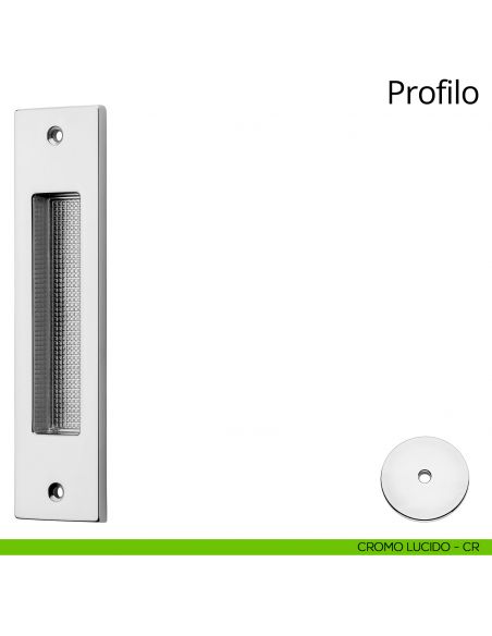 Maniglia ad incasso rettangolare per porta scorrevole Profilo Linea Calì