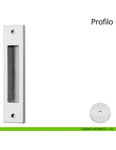 Maniglia ad incasso rettangolare per porta scorrevole Profilo Linea Calì