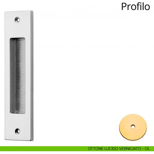 Maniglia ad incasso rettangolare per porta scorrevole Profilo Linea Calì