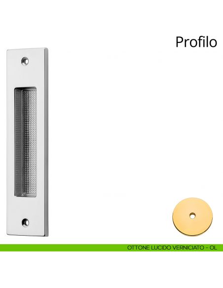 Maniglia ad incasso rettangolare per porta scorrevole Profilo Linea Calì
