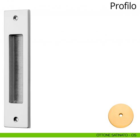 Maniglia ad incasso rettangolare per porta scorrevole Profilo Linea Calì