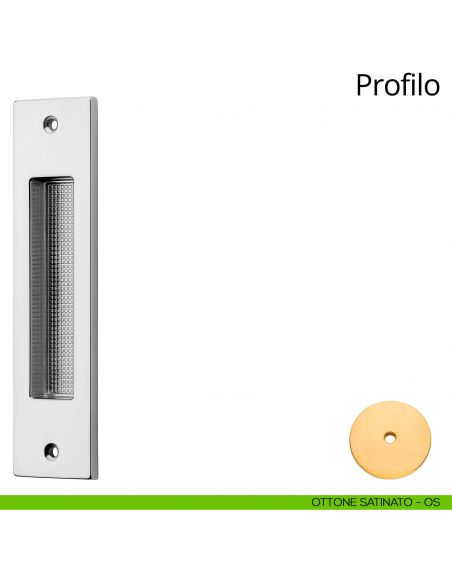 Maniglia ad incasso rettangolare per porta scorrevole Profilo Linea Calì