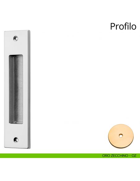 Maniglia ad incasso rettangolare per porta scorrevole Profilo Linea Calì