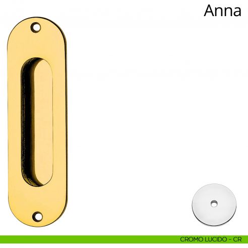 Placca ad incasso Anna per porta scorrevole Linea Calì cieca cromo lucido