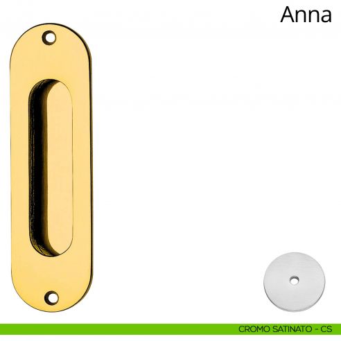 Placca ad incasso Anna per porta scorrevole Linea Calì cieca cromo satinato