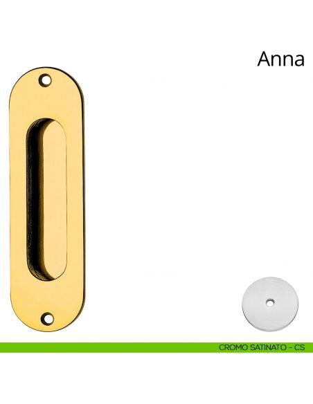 Placca ad incasso Anna per porta scorrevole Linea Calì cieca cromo satinato