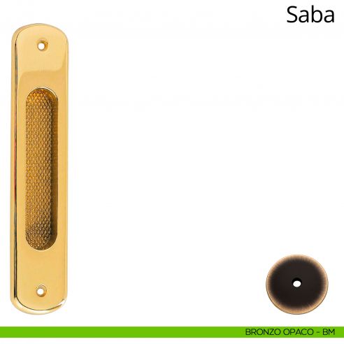 Placca ad incasso Saba per porta scorrevole Linea Calì cieca bronzo opaco