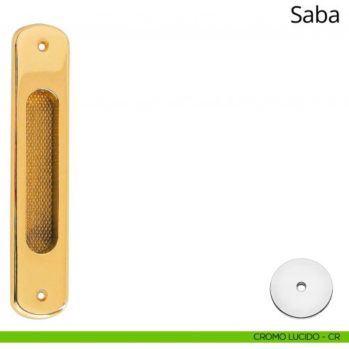 Placca ad incasso Saba per porta scorrevole Linea Calì cieca cromo lucido