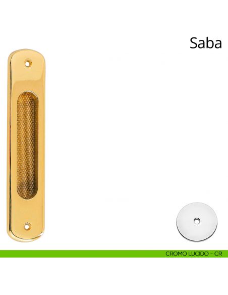 Placca ad incasso Saba per porta scorrevole Linea Calì cieca cromo lucido