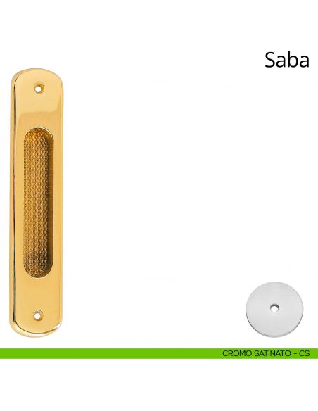 Placca ad incasso Saba per porta scorrevole Linea Calì cieca cromo satinato