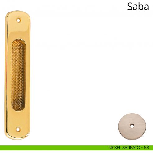 Placca ad incasso Saba per porta scorrevole Linea Calì cieca nichel satinato