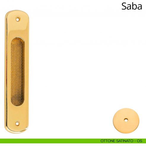 Placca ad incasso Saba per porta scorrevole Linea Calì cieca oro zecchino