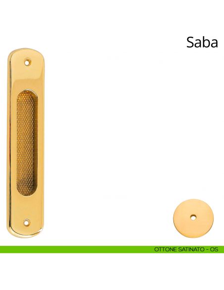 Placca ad incasso Saba per porta scorrevole Linea Calì cieca oro zecchino
