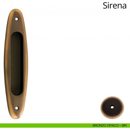 Placca ad incasso Sirena per porta scorrevole Linea Calì cieca bronzo opaco