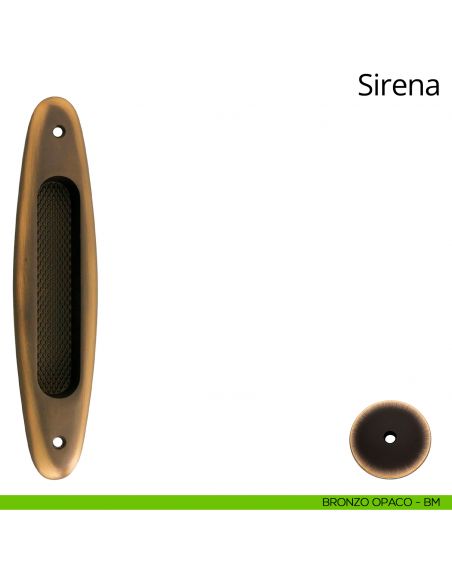 Placca ad incasso Sirena per porta scorrevole Linea Calì cieca bronzo opaco