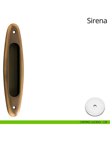 Placca ad incasso Sirena per porta scorrevole Linea Calì cieca cromo lucido