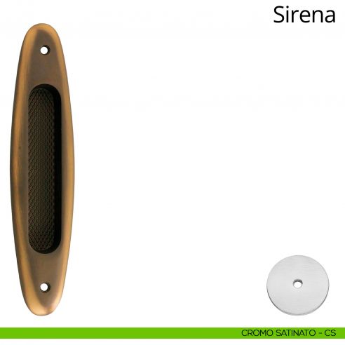 Placca ad incasso Sirena per porta scorrevole Linea Calì cieca cromo satinato