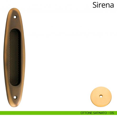 Placca ad incasso Sirena per porta scorrevole Linea Calì cieca ottone satinato