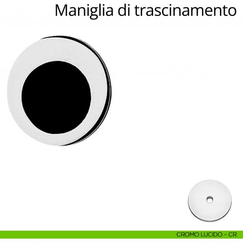 Maniglia di trascinamento tonda per porta scorrevole Linea Calì cromo lucido