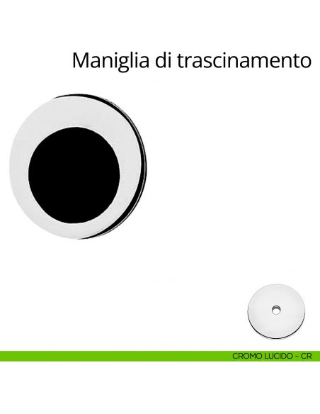 Maniglia di trascinamento tonda per porta scorrevole Linea Calì cromo lucido