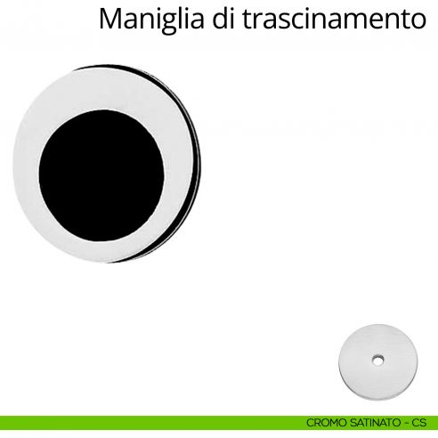 Maniglia di trascinamento tonda per porta scorrevole Linea Calì cromo satinato