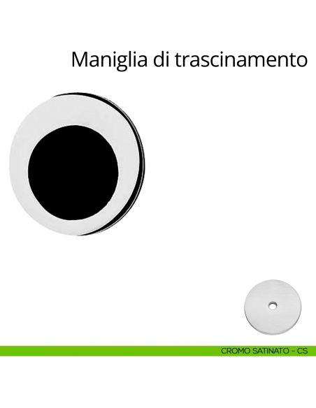 Maniglia di trascinamento tonda per porta scorrevole Linea Calì cromo satinato