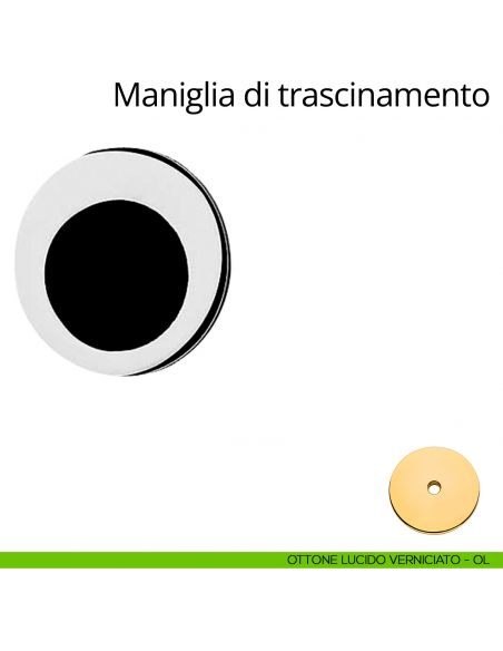 Maniglia di trascinamento tonda per porta scorrevole Linea Calì ottone lucido verniciato