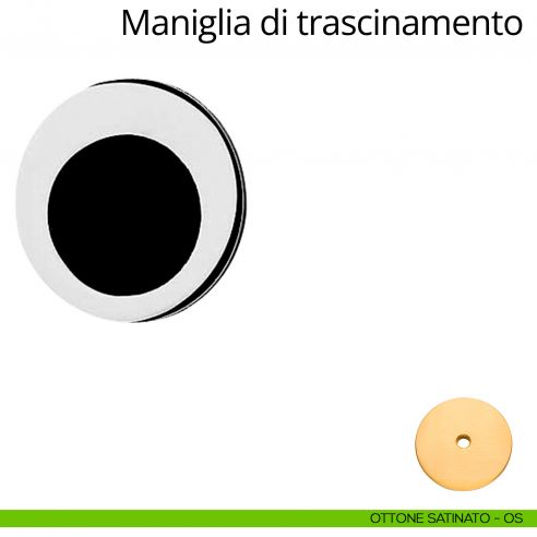 Maniglia di trascinamento tonda per porta scorrevole Linea Calì ottone satinato