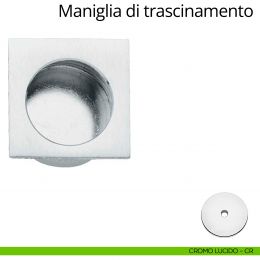 Maniglia di trascinamento quadra decentrata per porta scorrevole Linea Calì 2