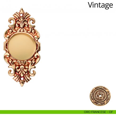 Placca ad incasso Vintage per porta scorrevole Linea Calì cieca oro francese