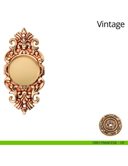 Placca ad incasso Vintage per porta scorrevole Linea Calì cieca oro francese