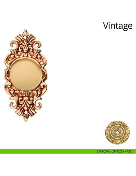 Placca ad incasso Vintage per porta scorrevole Linea Calì cieca ottone opaco