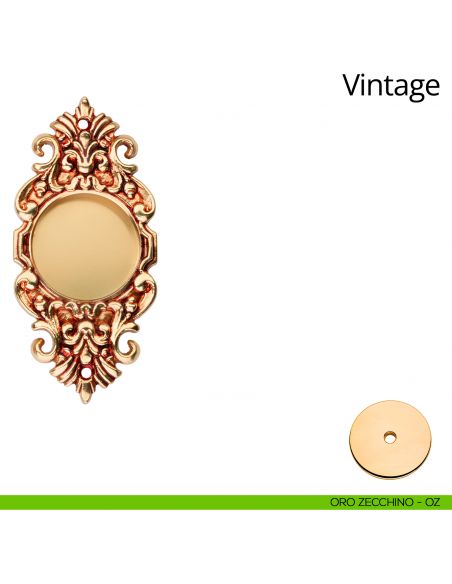 Placca ad incasso Vintage per porta scorrevole Linea Calì cieca oro zecchino