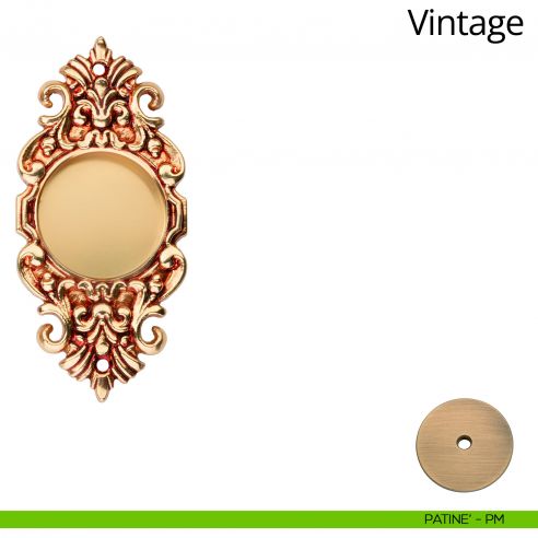 Placca ad incasso Vintage per porta scorrevole Linea Calì cieca patinè